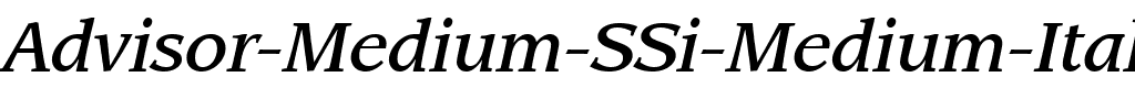 Advisor Medium SSi Medium Italic.ttf