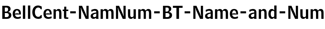 BellCent NamNum BT Name and Number.ttf