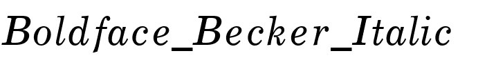 Boldface Becker Italic.ttf