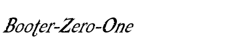 Booter – Zero One Regular.ttf
