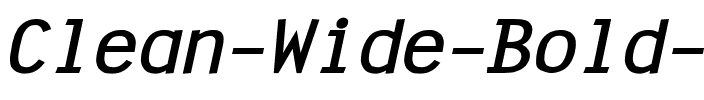 Clean Wide Bold Italic.ttf