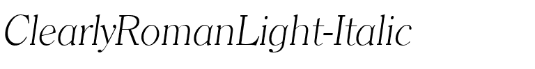 ClearlyRomanLight Italique.ttf
