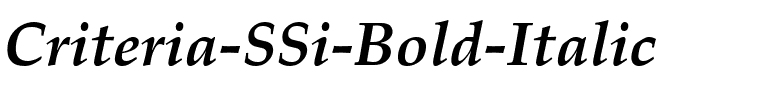 Criteria SSi Bold Italic.ttf
