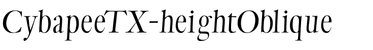 CybaPeeTX-heightOblique Regular.ttf