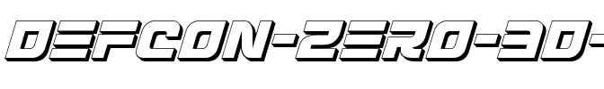 Defcon Zero 3D Italic Italic.ttf