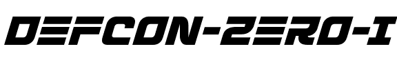 Defcon Zero Italic Italic.ttf