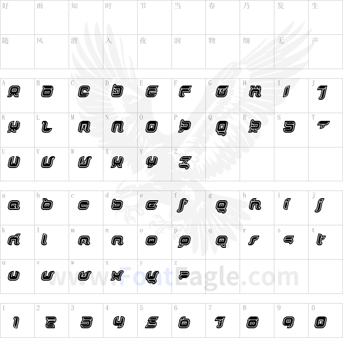 DorisOrangeOutlineItalic