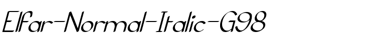 Elfar Normal Italic G98 Regular.ttf