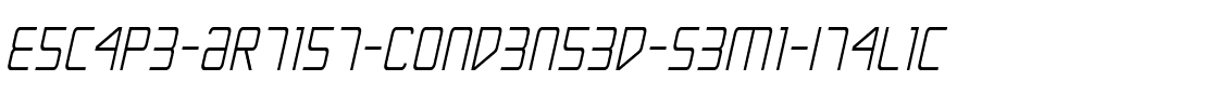 Escape Artist Condensed Semi-Italic Condensed Semi-Italic.ttf