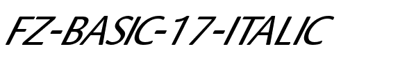 FZ BASIC 17 ITALIC Normal.ttf