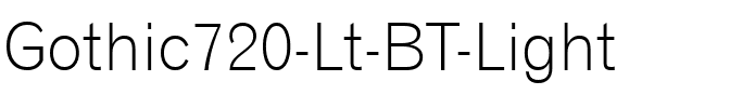 Gothic720 Lt BT Light.ttf