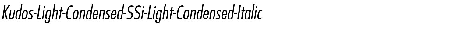 Kudos Light Condensed SSi Light Condensed Italic.ttf