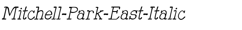 Mitchell Park East Italic.ttf
