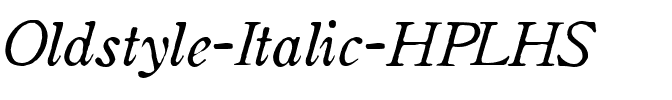 Oldstyle Italic HPLHS.ttf