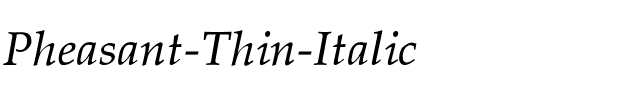 Pheasant-Thin-Italic Regular.ttf