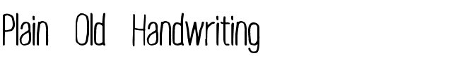 Plain Old Handwriting Regular.ttf