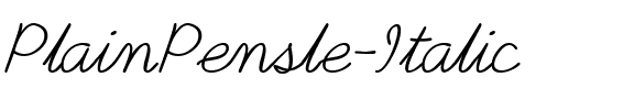 PlainPensle Italic.ttf