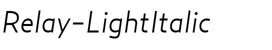 Relay-LightItalic Regular.ttf