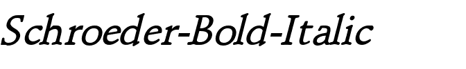 Schroeder Bold Italic.ttf