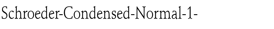Schroeder-Condensed Normal.ttf