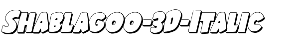 Shablagoo 3D Italic Italic.ttf
