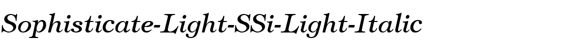 Sophisticate Light SSi Light Italic.ttf