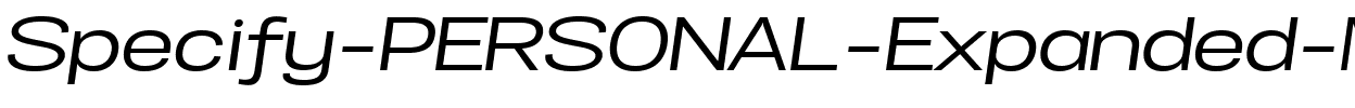 Specify PERSONAL Expanded Medium Italic.ttf