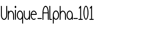 Unique Alpha 101 Regular.ttf