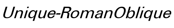 Unique-RomanOblique Regular.ttf