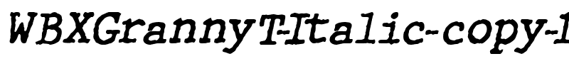 WBXGrannyT Italic.ttf