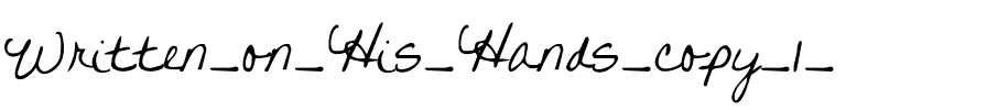 Written on His Hands Regular.ttf