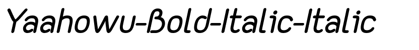 Yaahowu Bold Italic Italique.ttf