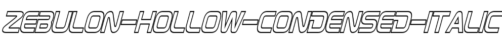 Zebulon Hollow Condensed Italic.ttf