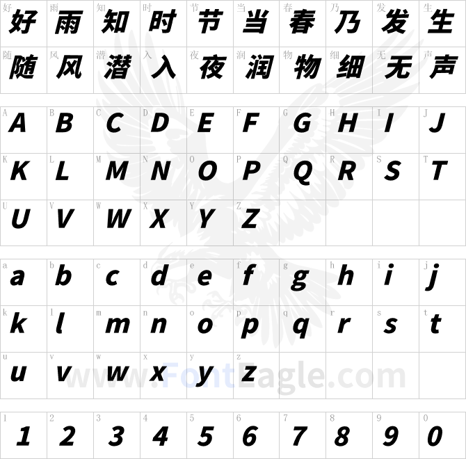 演示斜黑体