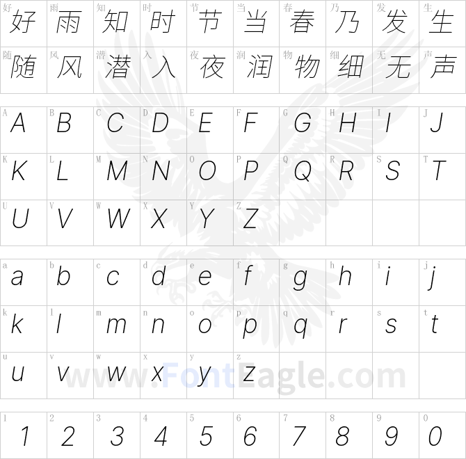 更纱黑体 SC Xlight italic